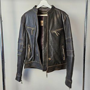 Milwaukee Women's Brown Leather Motorcycle Jacket Large